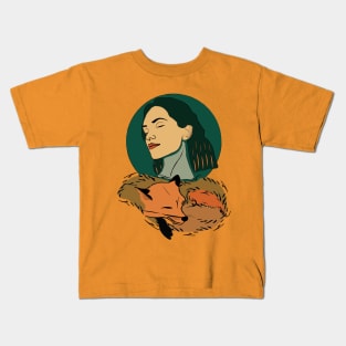 The Girl and the Fox Kids T-Shirt